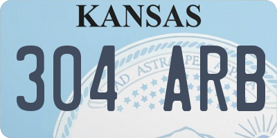 KS license plate 304ARB