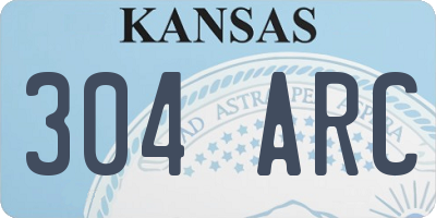 KS license plate 304ARC