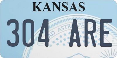 KS license plate 304ARE