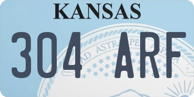 KS license plate 304ARF