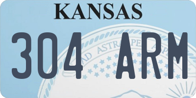 KS license plate 304ARM