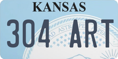 KS license plate 304ART