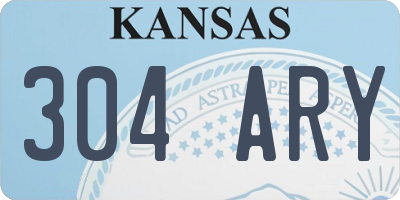 KS license plate 304ARY