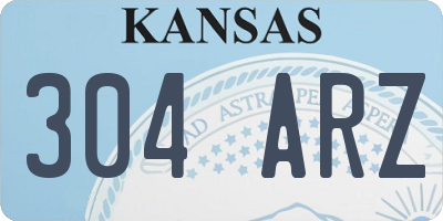 KS license plate 304ARZ