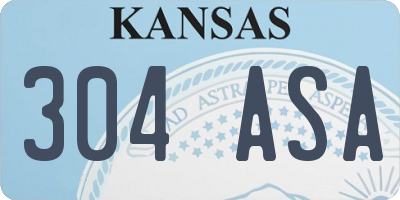 KS license plate 304ASA
