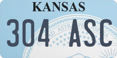 KS license plate 304ASC