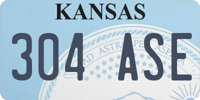 KS license plate 304ASE