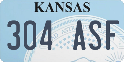 KS license plate 304ASF