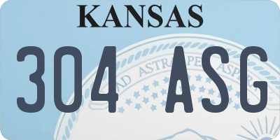 KS license plate 304ASG