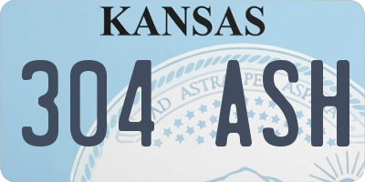 KS license plate 304ASH