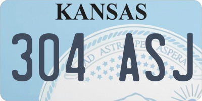 KS license plate 304ASJ