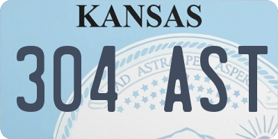 KS license plate 304AST