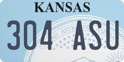KS license plate 304ASU