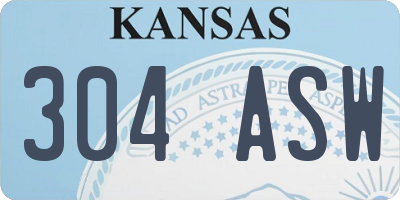 KS license plate 304ASW