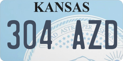KS license plate 304AZD