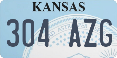 KS license plate 304AZG