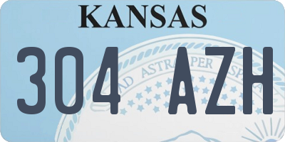 KS license plate 304AZH