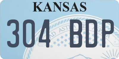 KS license plate 304BDP