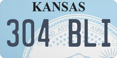 KS license plate 304BLI
