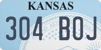 KS license plate 304BOJ