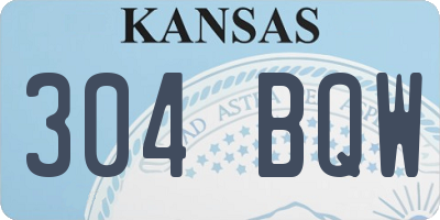 KS license plate 304BQW