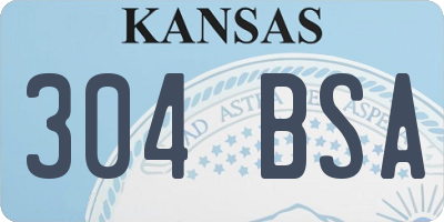 KS license plate 304BSA