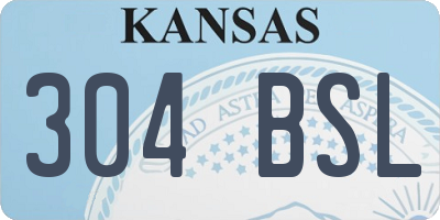 KS license plate 304BSL