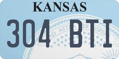 KS license plate 304BTI