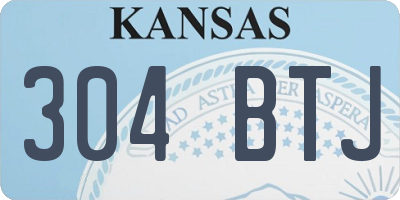 KS license plate 304BTJ