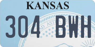 KS license plate 304BWH