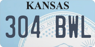 KS license plate 304BWL