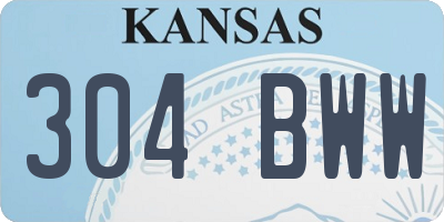KS license plate 304BWW