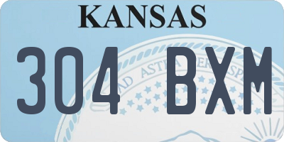 KS license plate 304BXM
