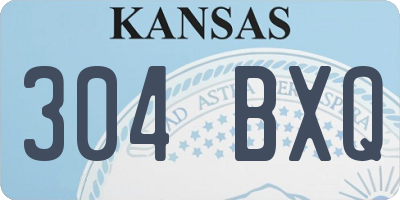 KS license plate 304BXQ
