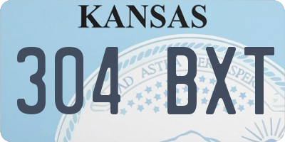 KS license plate 304BXT