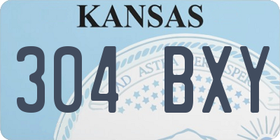 KS license plate 304BXY