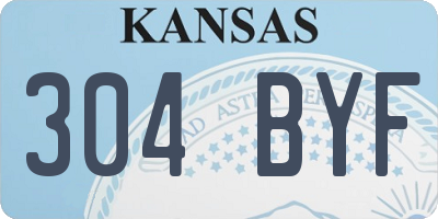 KS license plate 304BYF