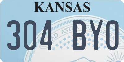 KS license plate 304BYO