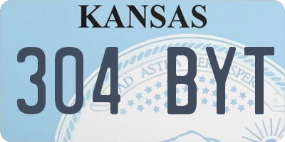 KS license plate 304BYT