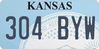 KS license plate 304BYW