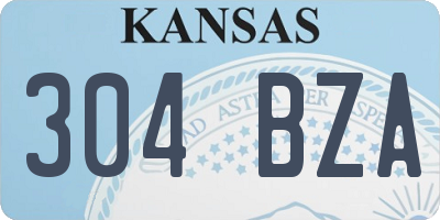 KS license plate 304BZA