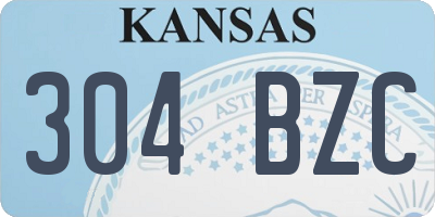 KS license plate 304BZC