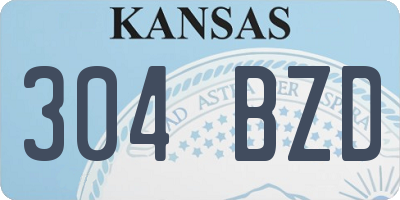 KS license plate 304BZD