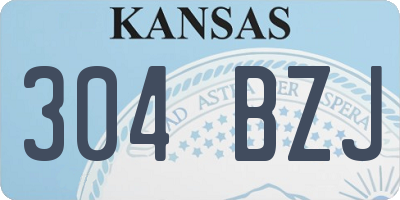 KS license plate 304BZJ