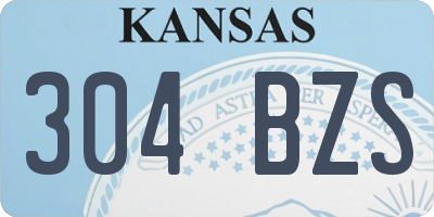 KS license plate 304BZS