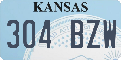 KS license plate 304BZW