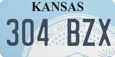 KS license plate 304BZX
