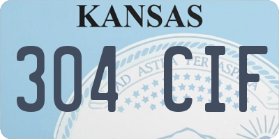 KS license plate 304CIF