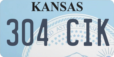 KS license plate 304CIK