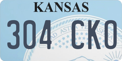 KS license plate 304CKO